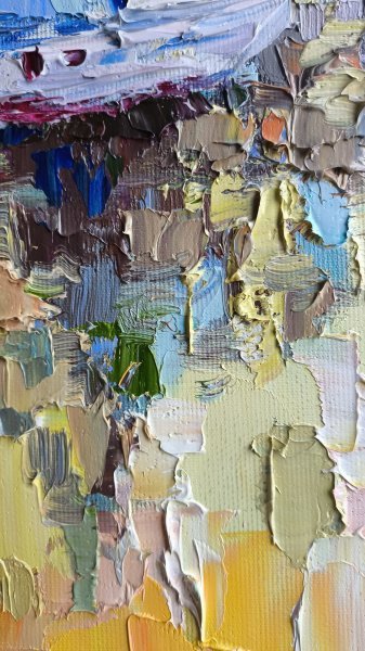 Additional view 10: Impressionism Marine Art Painting Quiet harbor at sunset by painter Anastasia Kozorez oil canvas 