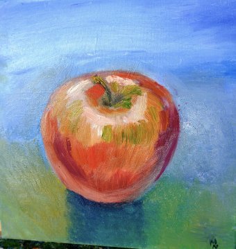 Painting "Apple" by painter Natalya Marques oil canvas at Jose Art Gallery