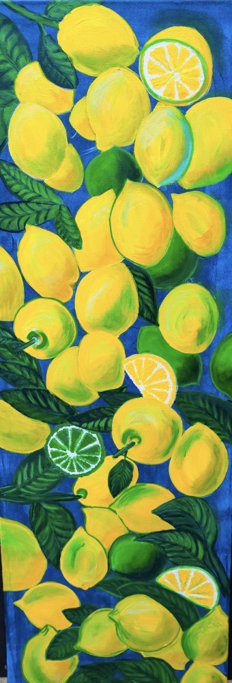 Painting "Lemon" by painter Natalya Marques acrylic canvas at Jose Art Gallery