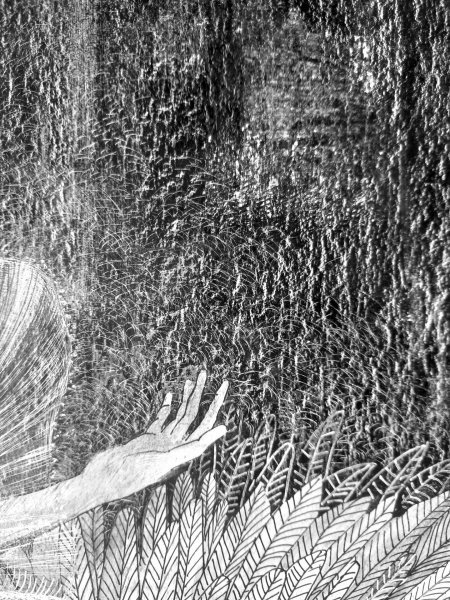 Zusätzliches Bild 1: Figurative Kunst Porträt Graphik "Der Fall", illustrator Lana Korolievskaia Tinte Karton 