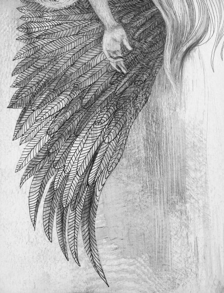 Zusätzliches Bild 3: Figurative Kunst Porträt Graphik "Der Fall", illustrator Lana Korolievskaia Tinte Karton 