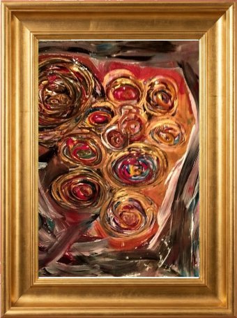 Painting "Egyptian Whirls in Vibrant Colors" by painter Hannibal acrylic paper at Jose Art Gallery