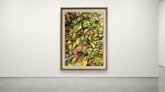 Painting "Aurora Borealis Forest Colors" by painter Hannibal acrylic paper at Jose Art Gallery