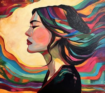 Painting "Inner Current" by painter Anna Tasheva oil canvas at Jose Art Gallery