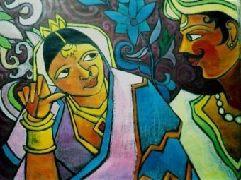 Живопись "Шепот деревенских мечтаний в цвете", живописец Barindam Bose смешанная техника бумага в Jose Art Gallery