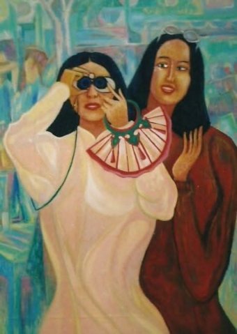 Malerei "Zuschauer", maler/-in Barindam Bose Acryl Leinwand in der Jose Art Gallery