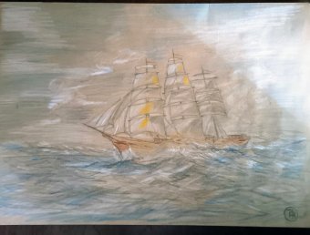 Drawing "Route in the Fortunale: Journey into the Sea" by illustrator roberto ferrando pencil paper at Jose Art Gallery