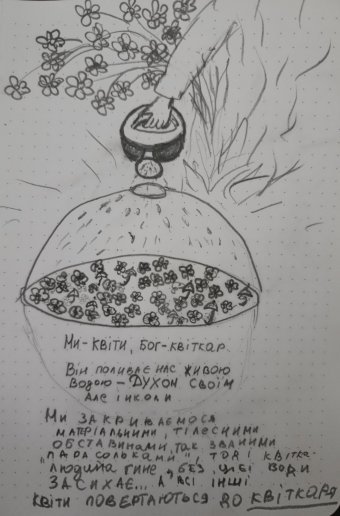 Painting "The Dome of God's Eternal Love" by painter Teklya pencil paper at Jose Art Gallery