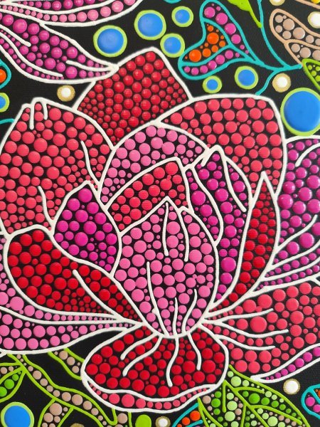 Additional view 3: Contemporary Art Flower Painting Magnolia by painter Oxana Lazari acrylic canvas 