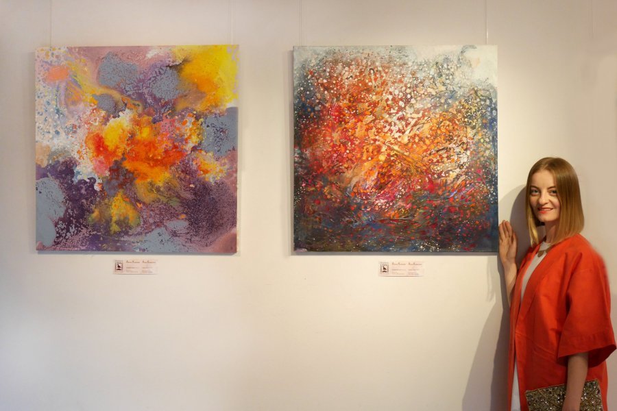 Дополнительное изображение 5: Абстракционизм Цветочный Живопись "Солнечная буря" живописец Alena Kuznetsova смешанная техника холст 