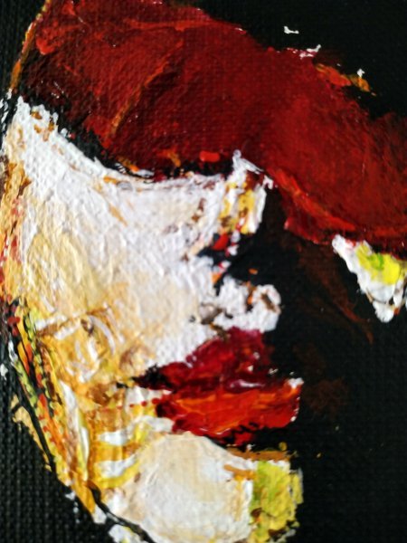 Additional view 2: Expressionism Portrait Painting Composition with a Hat by painter Alexander Aksyonov acrylic canvas 