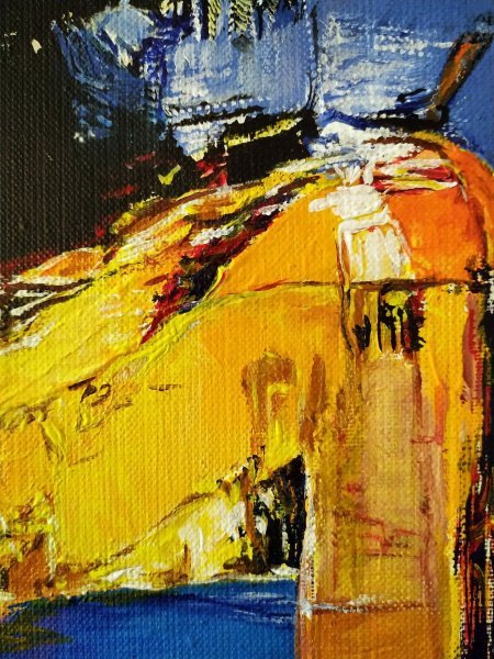 Additional view 6: Expressionism Portrait Painting Composition with a Hat by painter Alexander Aksyonov acrylic canvas 