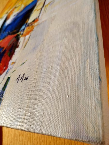 Additional view 7: Expressionism Portrait Painting Composition with a Hat by painter Alexander Aksyonov acrylic canvas 