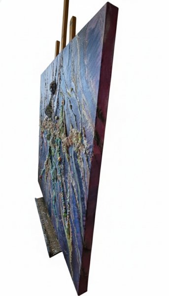 Additional view 4: Abstract Marine Art Painting Veins of the Ocean by painter Olena Rudnieva oil canvas 