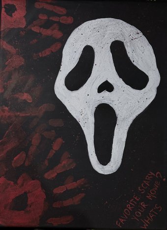 Painting "Ghostface" by painter Essence watercolor canvas at Jose Art Gallery