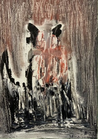 Графика "Мы: Абстрактный ход двух душ", иллюстратор Lora Paulava масляная краска картон в Jose Art Gallery