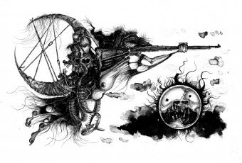 Grafica "Hunting", illustratore nuke_rifle tecnica mista carta alla Jose Art Gallery