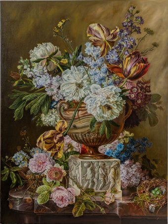 Painting "Timeless Beauty Realism Still Life" by painter Valentyna Ivanova oil canvas at Jose Art Gallery