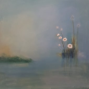 Flowers in Silent Blue Water