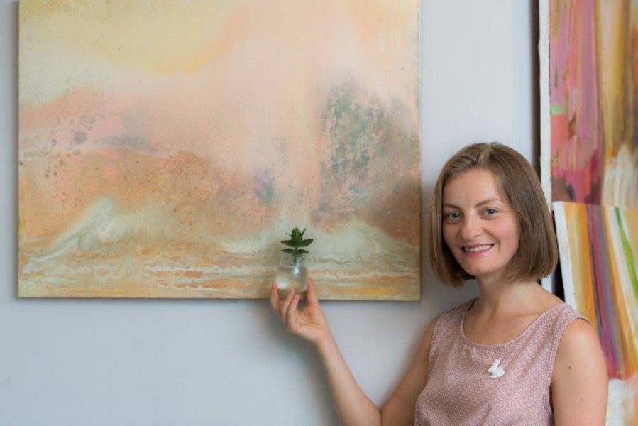 Additional view 3: Abstract Landscape Painting Field of Dream 2 by painter Alena Kuznetsova mixed method canvas 