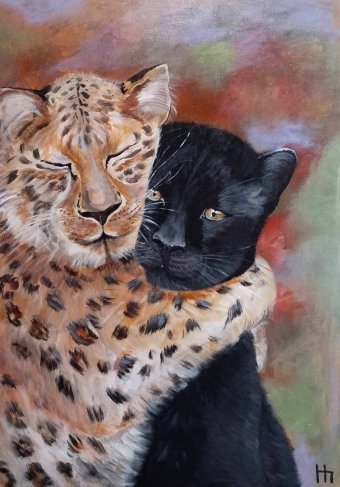 Pintura "Não tenha medo, estou com você!", pintor Natali Shevale acrilo tela de pintura na Jose Art Gallery