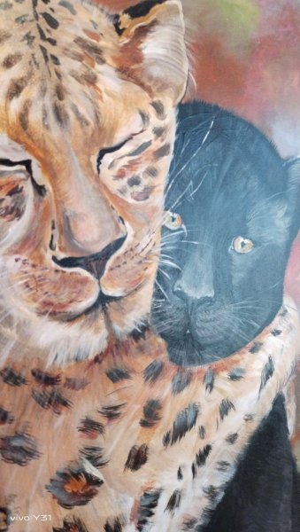 Additional view 1: Realism Animal Painting Don't be afraid, I'm with you! by painter Natali Shevale acrylic canvas 