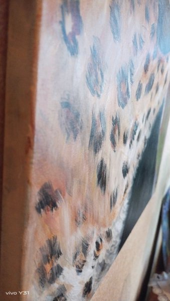 Additional view 3: Realism Animal Painting Don't be afraid, I'm with you! by painter Natali Shevale acrylic canvas 