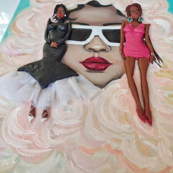 Дополнительное изображение 1: Современное искусство Портрет Живопись "FentyVision: Сила внутреннего видения" живописец Anna Solomiana смешанная техника холст 