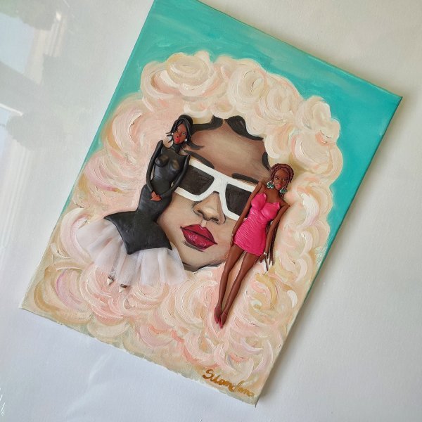 Дополнительное изображение 4: Современное искусство Портрет Живопись "FentyVision: Сила внутреннего видения" живописец Anna Solomiana смешанная техника холст 