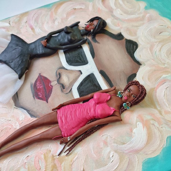 Дополнительное изображение 5: Современное искусство Портрет Живопись "FentyVision: Сила внутреннего видения" живописец Anna Solomiana смешанная техника холст 