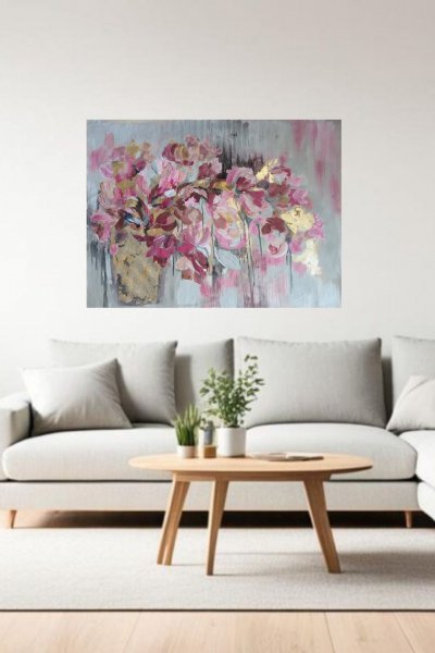 Additional view 1: Modern Flower Painting Moments of Tenderness and Light by painter Oksana Almiz acrylic canvas 