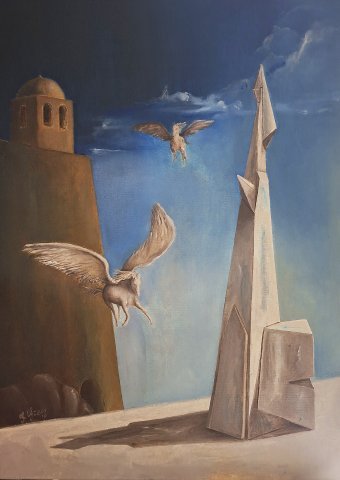 Pintura "O simulacro de cristal", pintor Giovanni Primo Greco óleo tela de pintura na Jose Art Gallery