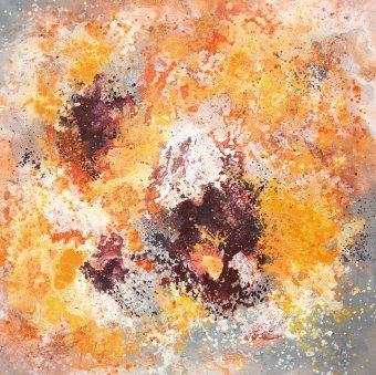 Pittura "Autunno strutturato", pittore Alena Kuznetsova tecnica mista tela alla Jose Art Gallery