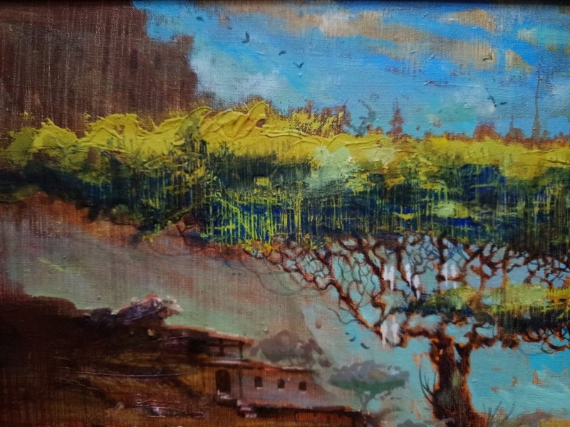 Additional view 5: Conceptual Landscape Painting A place to escape (escape). by painter Serhiy Roy oil canvas 