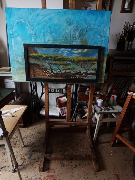 Additional view 6: Conceptual Landscape Painting A place to escape (escape). by painter Serhiy Roy oil canvas 