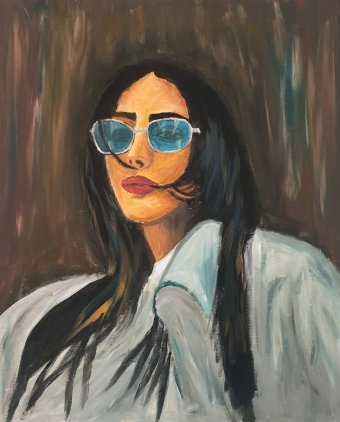 Painting "Behind the Blue | Paint" by painter Eddie Davidov acrylic canvas at Jose Art Gallery