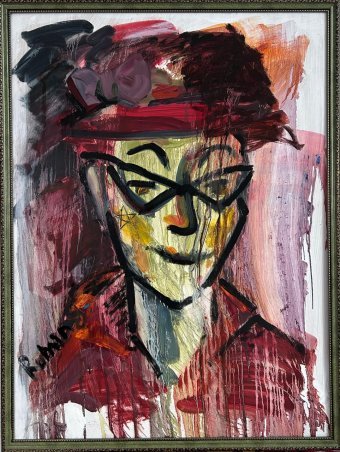 Painting "Fly" by painter Sophie Roman oil wood at Jose Art Gallery