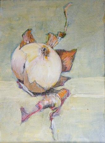 Painting "Small light onion" by painter Lochter Andreas oil cardboard at Jose Art Gallery