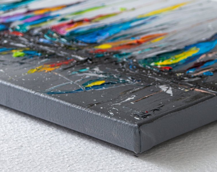 Additional view 4: Abstract Marine Art Painting Silent Sails by painter Liubov Kuptsova oil canvas 