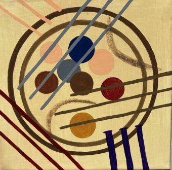 Pittura "Pizza", pittore Lana Abrieu acrilico tessuto alla Jose Art Gallery