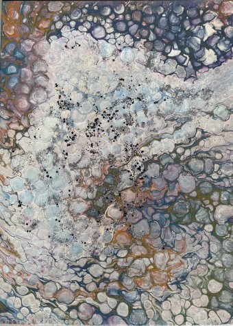 Painting "Bubbles" by painter Lana Abrieu acrylic fabric at Jose Art Gallery