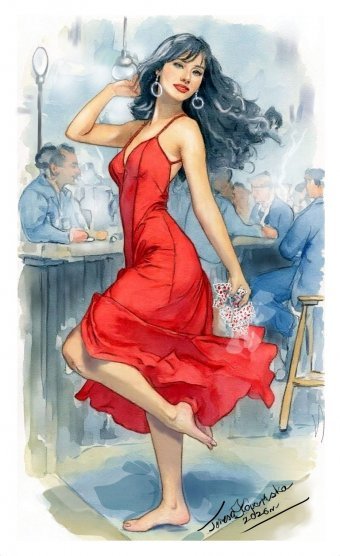 Dama Kier w Café de Flore