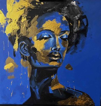 Peinture "Elle", peintre Natalya Dudishin acrylique toile à la Jose Art Gallery