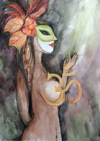 Живопис "Тиха вібрація: Богиня", живописець Selena Sashina акварель папір в Jose Art Gallery