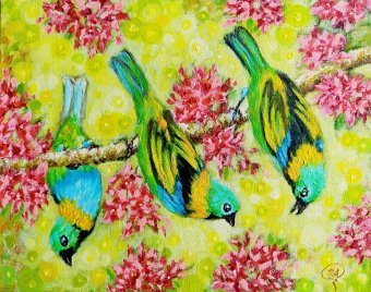 Tropical Birds and Flowers Joy