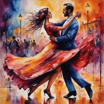 Arte digital "Baila conmigo: Abrazando el momento del amor", artista digital Tierra Siely en Jose Art Gallery