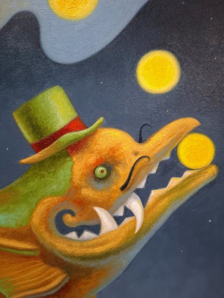 Additional view 1: Impressionism Genre Painting Juggler by painter Serhii Voichenko oil canvas 