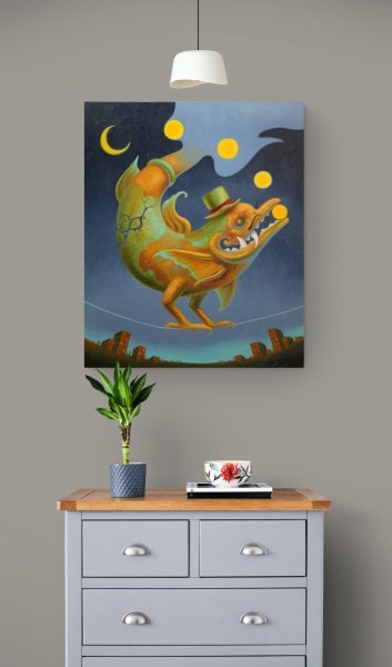 Additional view 6: Impressionism Genre Painting Juggler by painter Serhii Voichenko oil canvas 