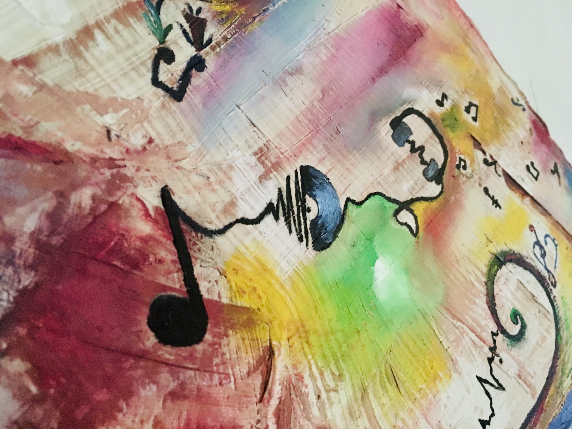 Music On World Off Painting by Rebekah Molander Jose Art Gallery