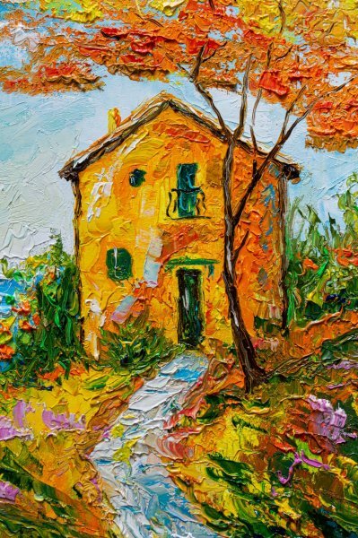 Additional view 1: Impressionism Landscape Painting Sunlit Shelter by painter Vladyslav Durniev oil canvas 